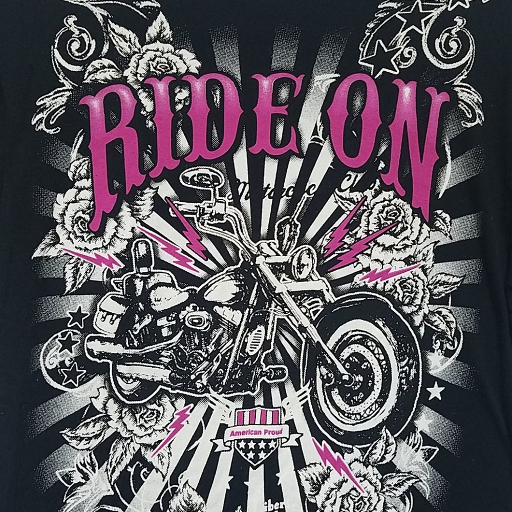Liberty Women's Ride On Motorcycle Tee - Picture 3 of 5